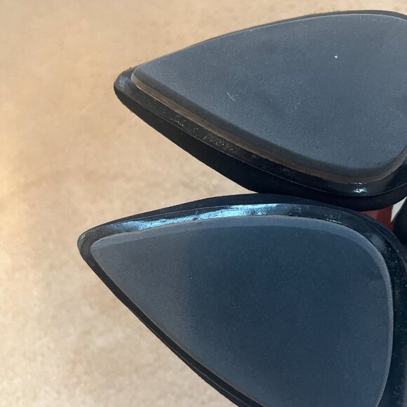 L.A.M.B. Trina D'Orsay Pump Black Leather/Suede/Chrome Heel women’s size 8 - Picture 11 of 11